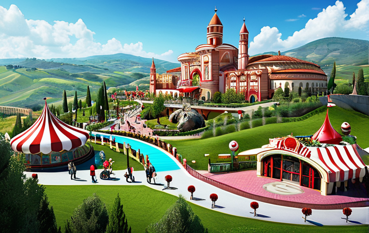 소피루비 팬덤의 글로벌 확장 - Sophie la Rouge Merchandise Frenzy**

"A bustling toy store scene in Italy, with shelves overflowing...