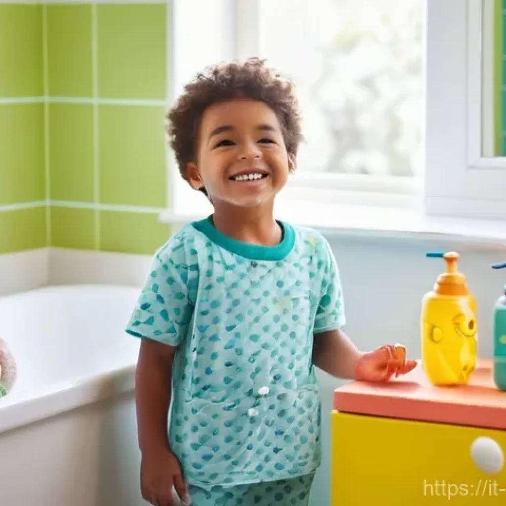 소피루비 속 환경 메시지 - **"Little Eco-Hero Brushing Teeth"**
    A cheerful young child, approximately 5 years old, stands o...