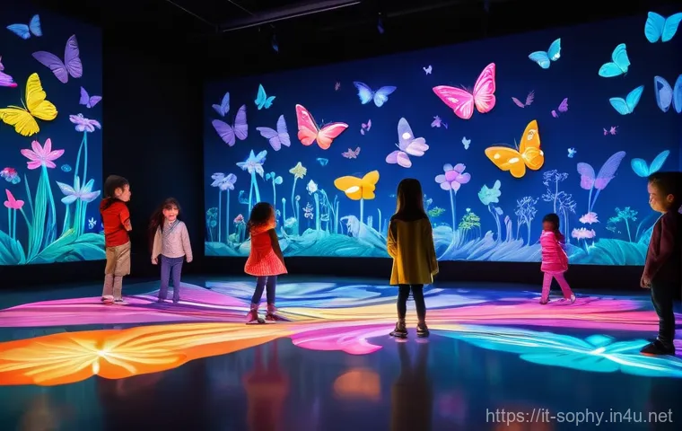 소피루비 관련 전시회 후기 - **Prompt:** A group of diverse children, aged 5-10, fully clothed in comfortable, colorful outfits, ...