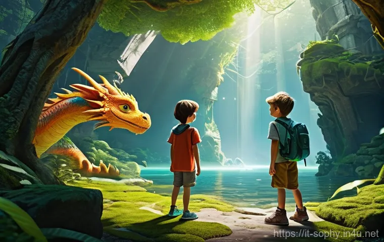 소피루비 관련 VR 콘텐츠 - **Prompt 1: "The Grand Virtual Adventure"**
    A vibrant, wide-angle shot of two children, a boy an...