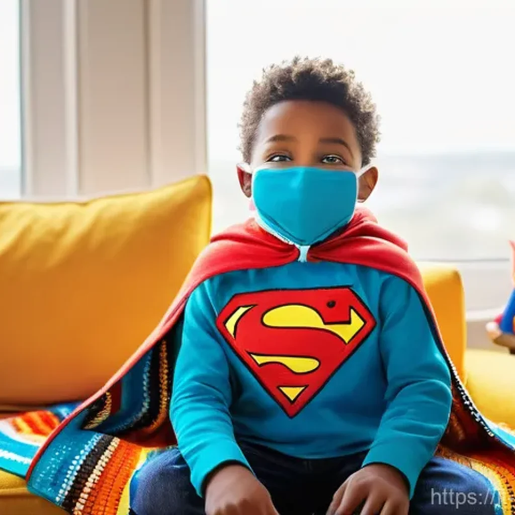 소피루비와 어린이 창의력 - **Prompt:** A vibrant, whimsical scene capturing the pure joy of a child's imagination. A 7-year-old...