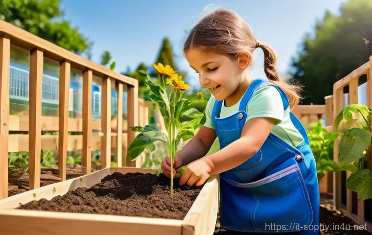 소피루비의 학습 프로그램 - **Prompt:** A vibrant, sun-drenched Italian school garden on a pleasant day. A diverse group of chee...