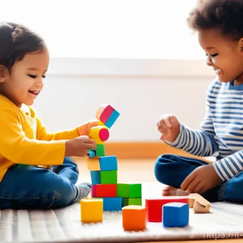 소피루비의 주 시청층 - **"Joyful Playtime Discovery"**: A vibrant, soft-focus illustration of four diverse children, aged a...