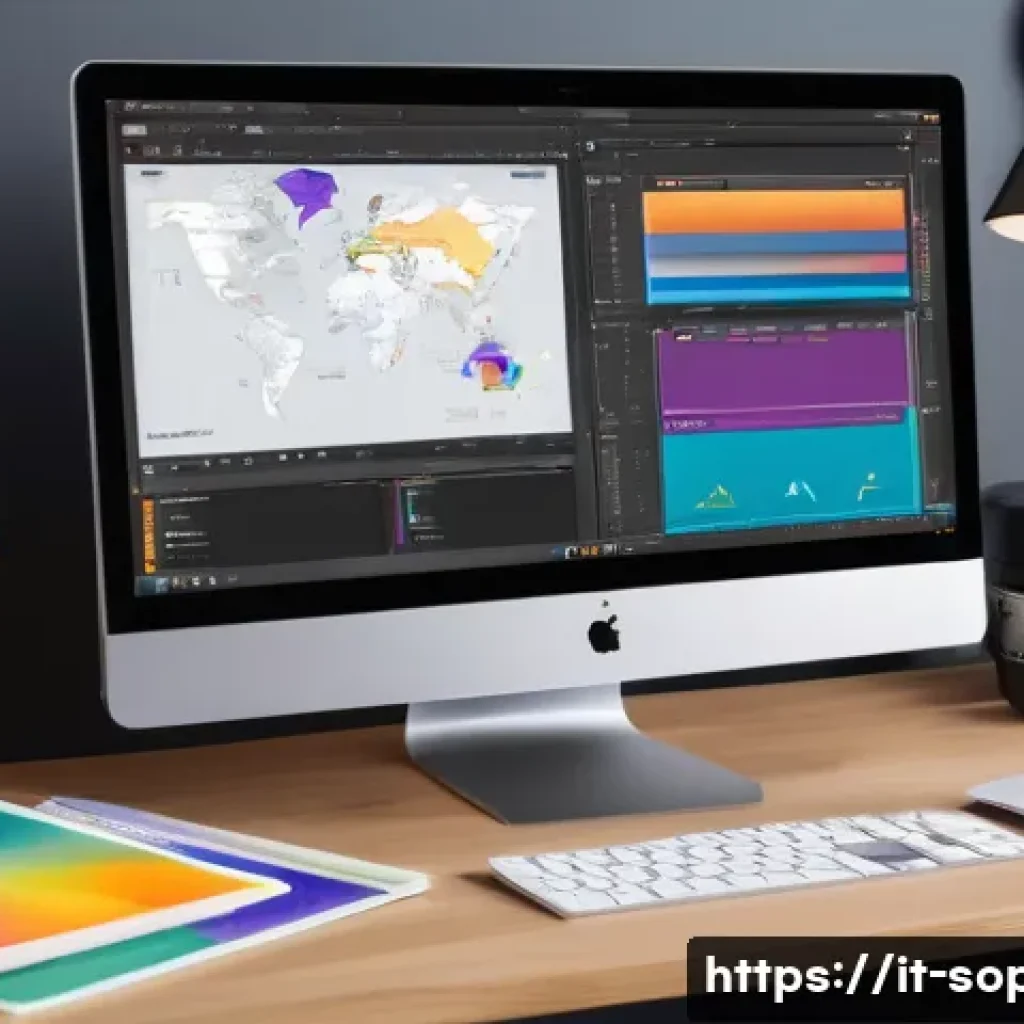 소피루비 애니메이션 도구 - A modern animation studio workspace with a clean, user-friendly interface displayed on a large compu...