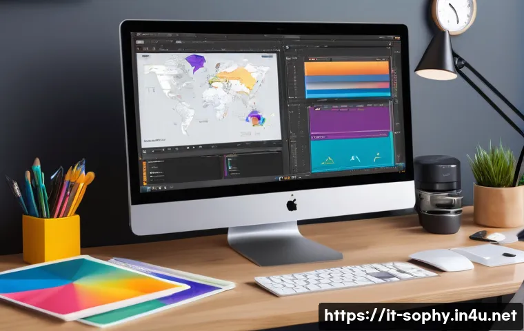 소피루비 애니메이션 도구 - A modern animation studio workspace with a clean, user-friendly interface displayed on a large compu...
