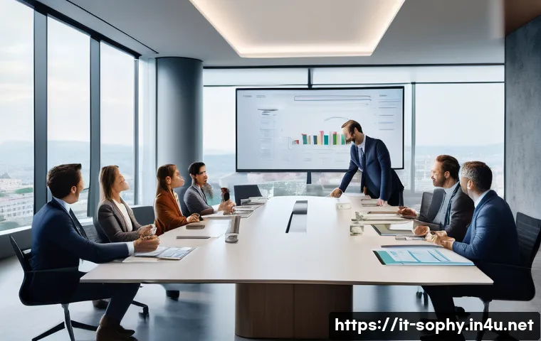 소피루비 방영권 가격 - A sophisticated negotiation scene set in a modern Italian media office, showing diverse professional...