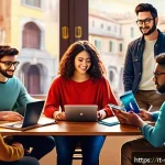 소피루비 팬픽션 커뮤니티 - A vibrant online creative writing community scene showing diverse authors and readers interacting th...